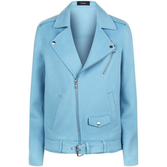 Theory Tralsmin Wool Cashmere Moto Jacket - Picture 1 of 5